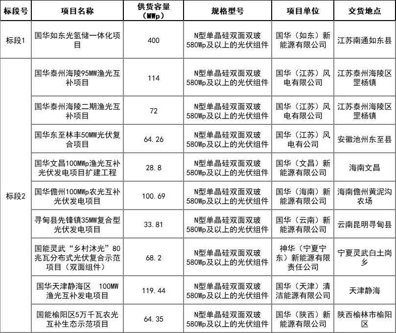 1GW！國華投資發(fā)布2024年第一批N型組件集采訂單